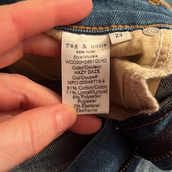 NWT rag & bone $255 Cate Mid Rise Ankle Skinny In Hazy Daze Size 23 Skinny